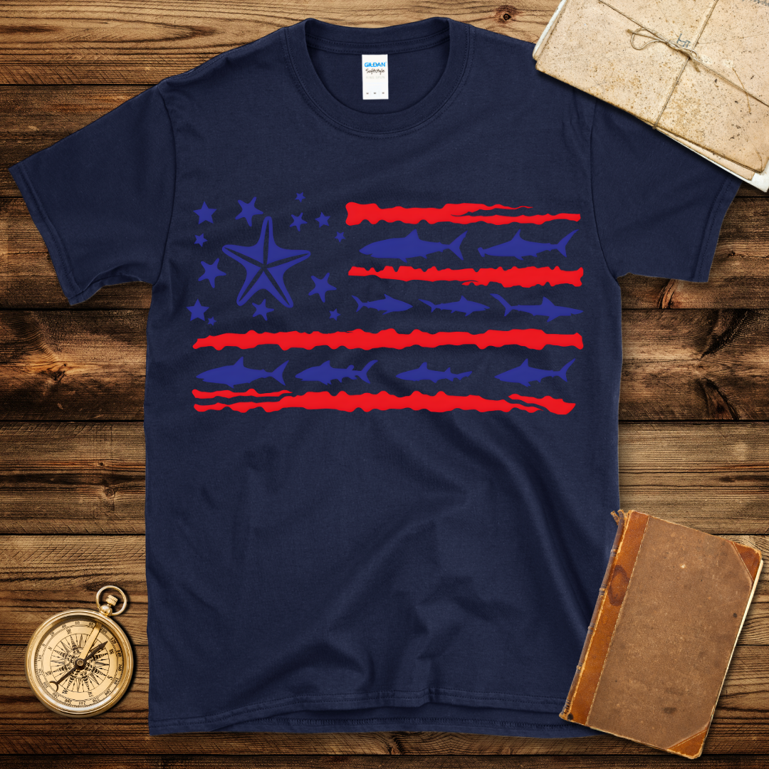 USA Shark Flag T-Shirt